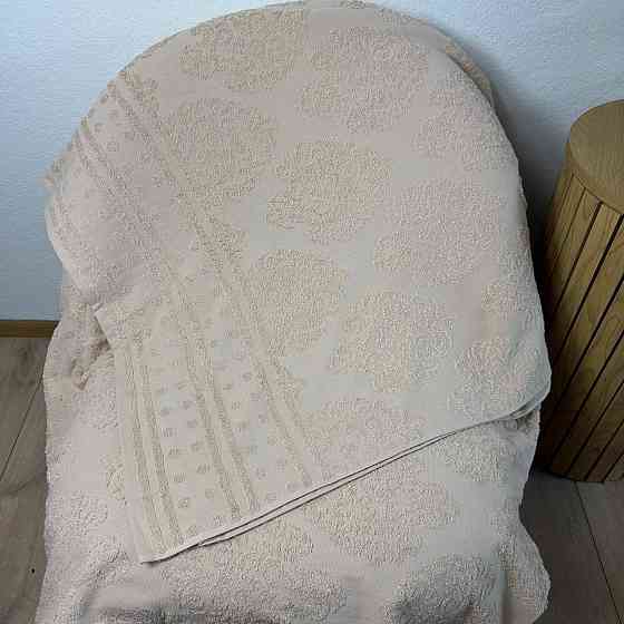 Простирадло-покривало жаккардове махрове 100% Бавовна GM TEXTILE 150x200см 400г/м2 (Бежевий) Суми