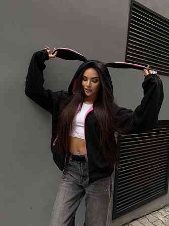 Жіноча стильна худі з вушками тринити на флісі Одеса