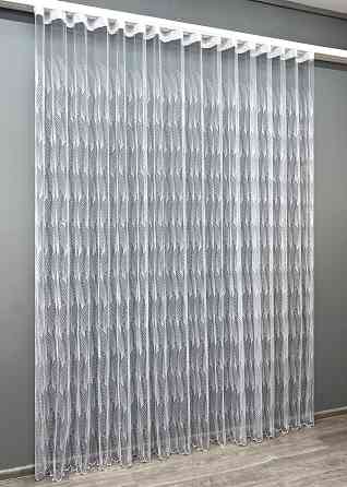 Тюль VR-Textil 2012т Фатин з вишивкою та люрексом Холодний білий 400х270 см (42-1093) Київ