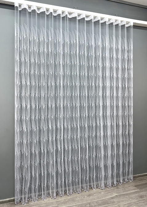 Тюль VR-Textil 2012т Фатин з вишивкою та люрексом Холодний білий 400х270 см (42-1093) Київ - фото 3