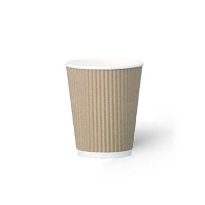 Стаканы одноразовые Romus Ripple wave гофрированные бурые 250 мл 30 шт. (30252) Винница - изображение 1