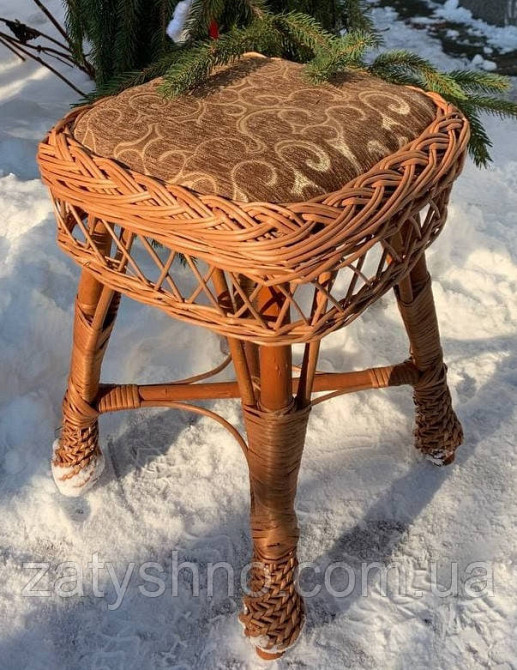 Табуретка из лозы с мягким сидением Киев - изображение 7