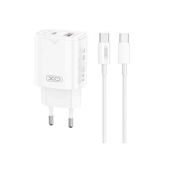 Мережевий зарядний пристрій XO L130 PD30W/QC18W 1USB-C+1USB-A + Type-C кабель білий Львів