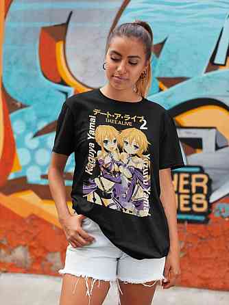 Футболка для хлопчика з аніме принтом Аніме Йамаі Сістер Дате оверсайз (зріст від 165 до 180) Чорний AnimeJ0136m Дніпро