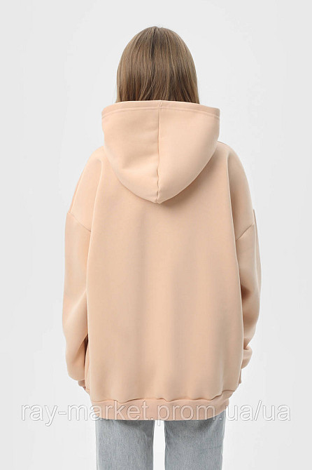 Худи оверсайз женское утепленное RAY OVERSIZE бежевое (U0404W-Cream) Киев - изображение 4