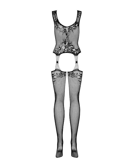 (SALE) Бодистокинг Obsessive Bodystocking F221 XL/XXL, силуэтный цветочный рисунок, имитация чулок Sex Aura Киев - изображение 6