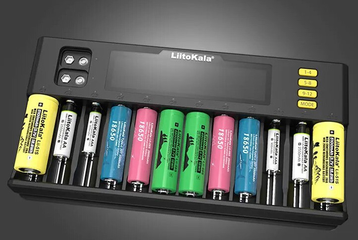 Зарядне на 12 акумуляторів АА, ААА, 18650 LiitoKala Lii-S12 Київ - фото 2