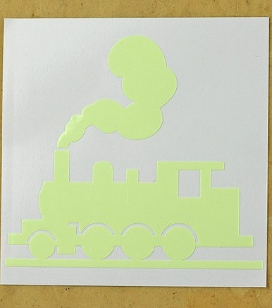 Фосфорная наклейка Паровоз 10 на 10 см салатовый Киев - изображение 2
