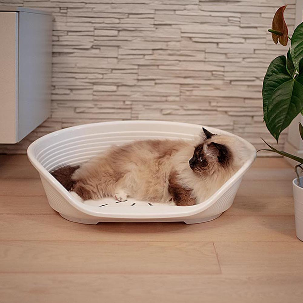 Пластиковий лежачик для котів і собак Ferplast Siesta Deluxe (Ферпласт Сеєста Деллюкс) 61.5 х 45 х h 21.5 см - SIESTA DELUXE 4, чорний Запоріжжя - фото 2