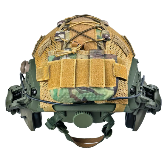 Комплект шлем FAST NIJ IIIA + наушники Walkers Razor + чебурашки + фонарик + кавер (Мультикам) L Киев