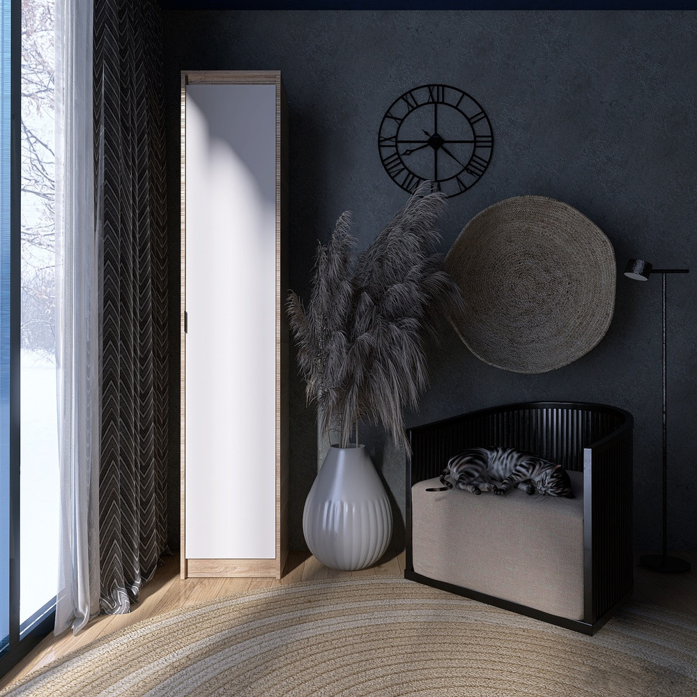 Шкаф-пенал закрытый Эверест Сити-400 Дуб сонома/Белый (DTM-071094) Львов - изображение 1