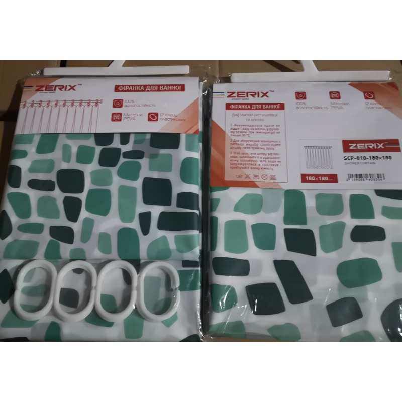 Шторка для ванної Zerix SCP-010-180x180 з PEVA    ( 14100 ) Харьков - изображение 2