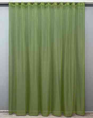 Тюль VR-Textil 006т Органза однотонная с люрексом Оливковый 300х270 см (42-0798) Киев