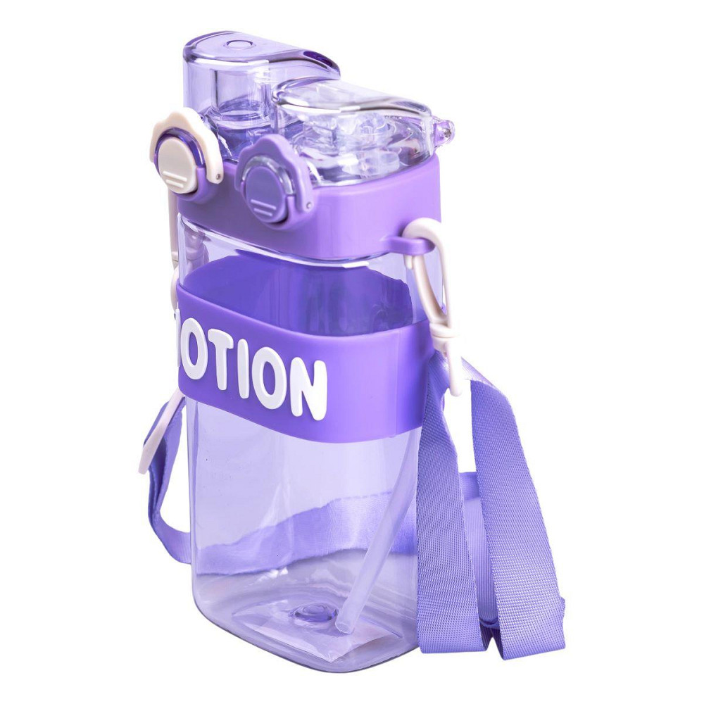 Спортивна пляшка для води 550 мл з трубочкою, фіолетова Київ - фото 1