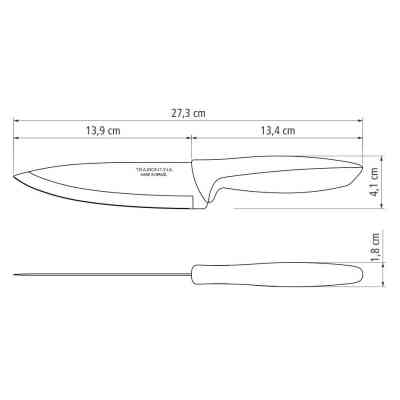 Кухонный нож Tramontina Plenus Light Grey Chef 152 мм (23426/136) Винница