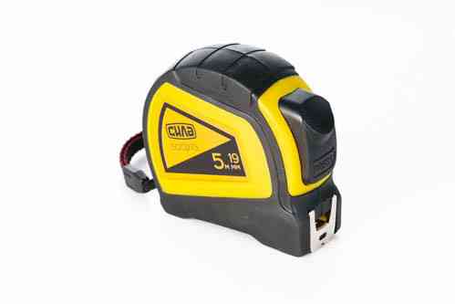 Рулетка гумова 5 м*19 мм (автостоп, подвійний зачіп) СИЛА Рівне
