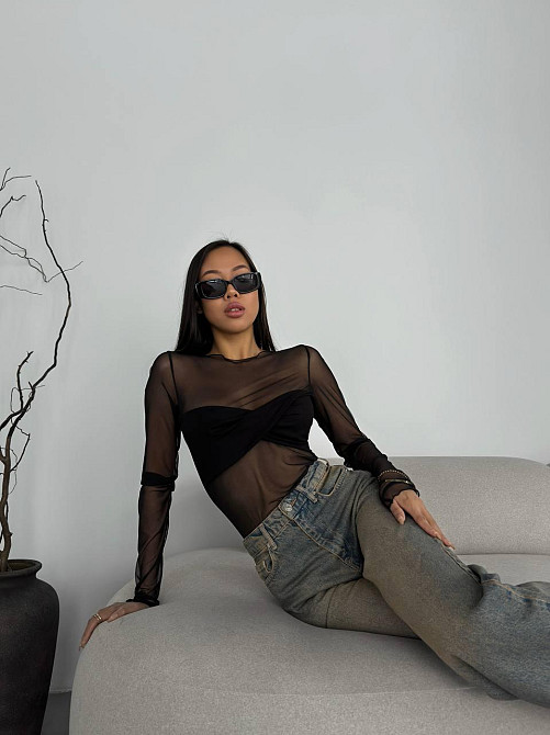 Жіночий привабливий топ сітка з імітацією ліфа стрейч сітка + віскоза Одеса - фото 6