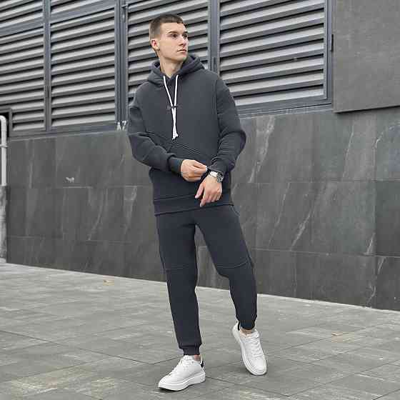 Темно-сірий спортивний чоловічий костюм осінь/зима Pobedov Space. Сірий спортивний костюм. Київ