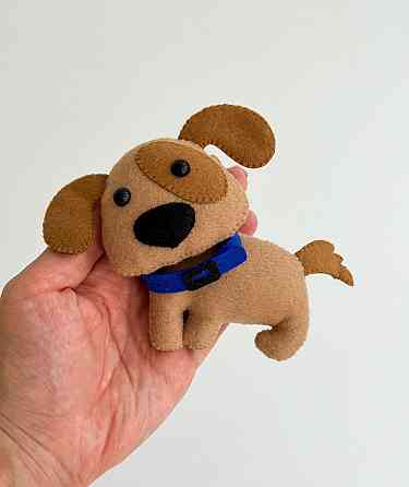 М’яка фетрова іграшка пес  ручної роботи – безпечна розвиваюча іграшка Київ