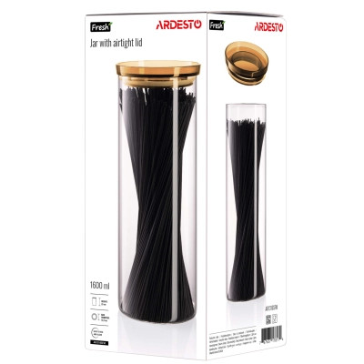 Банка Ardesto Fresh 1600 мл, скло, пластик, прозорий (AR1316SFM) Винница - изображение 7