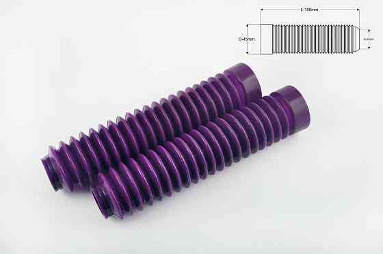 Гофри передньої вилки (пара) універсальні L-190mm, d-30mm, D-45mm (фіолетові) MZK Київ