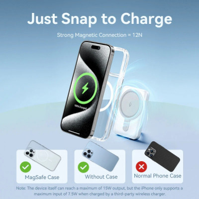 Батарея универсальная VENTION Magnetic Wireless 5000mAh 20W PD, USB-C, QI-15W Pink (FHSP0) Вінниця - фото 4