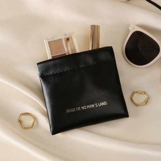 Набор косметичек портативные 2 шт для хранения аксессуаров,футляры для мелочей размер 14х18 и 11х12 см черные Каменец-Подольский