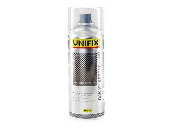 Лак аерозольний 400мл прозорий акриловий глянець універсальний ТМ UNIFIX Київ