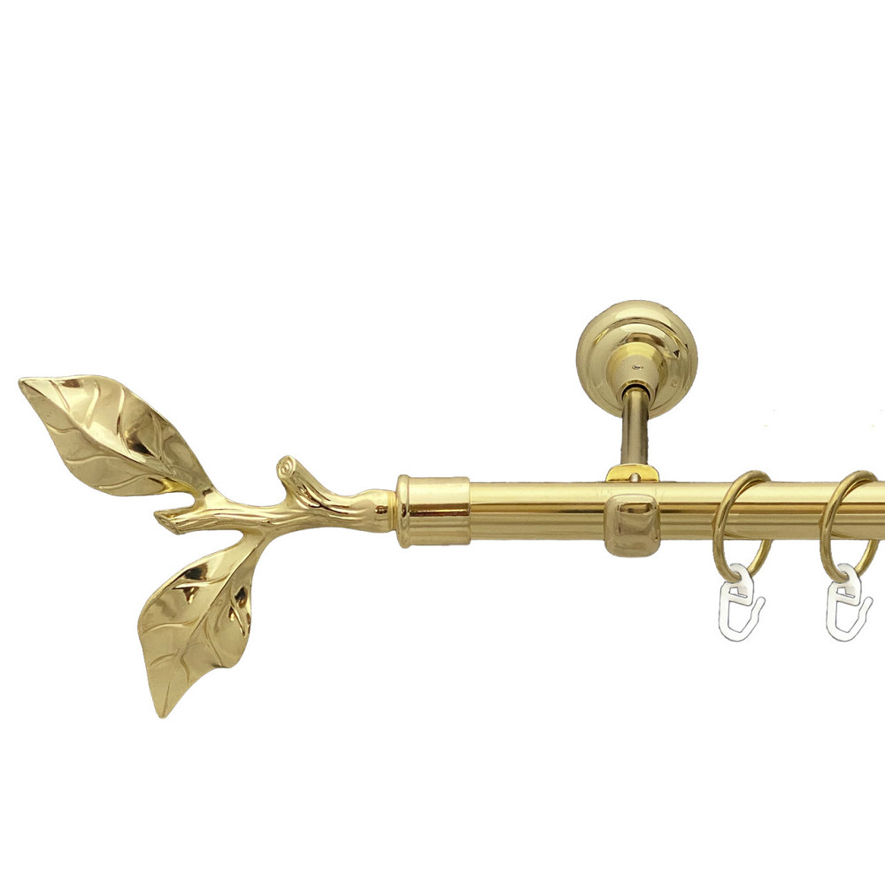 Карниз Orvit Листок Троянди металевий однорядний відкритий Золото 19 мм 300 см (00-00012901) Львів - фото 1