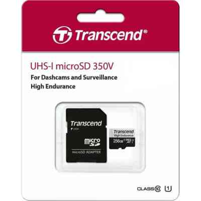 Карта памяти Transcend 256GB microSDXC class 10 UHS-I U3 High Endurance (TS256GUSD350V) Винница