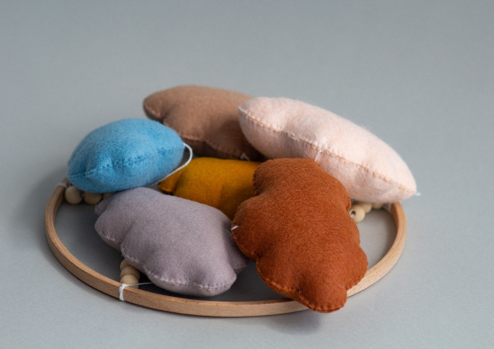 Дитячий музичний мобіль на ліжечко для немовлят WooolyWool «Хмаринки» з 35 мелодіями Київ - фото 6