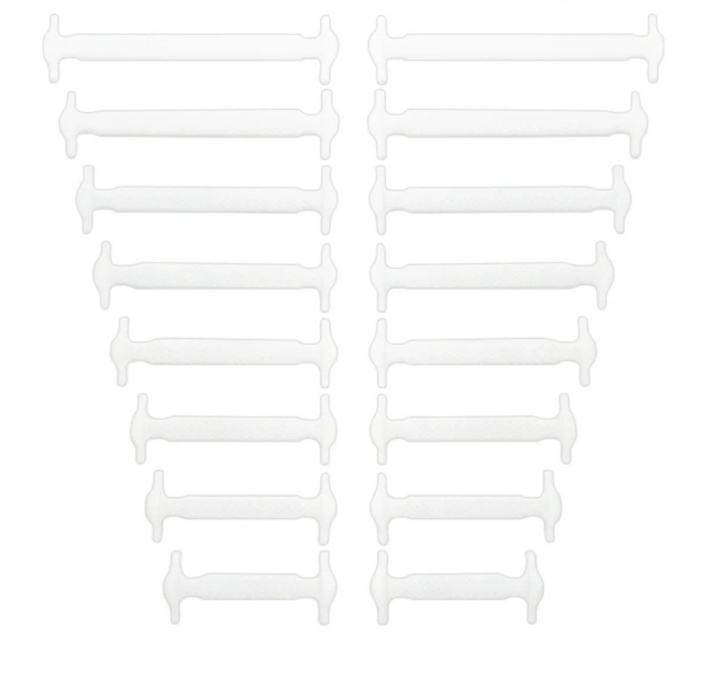 Шнурки силіконові ліниві 16 шт Білий Сміла - фото 2