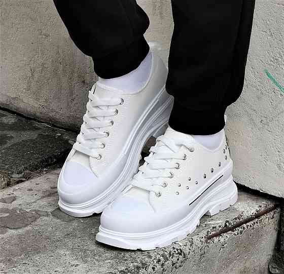 Женские Кроссовки Кеды на Танкетке Белые Слипоны Мокасины на Платформе (размеры: 36,37,38,39,40,41) - 33-2 Днепр