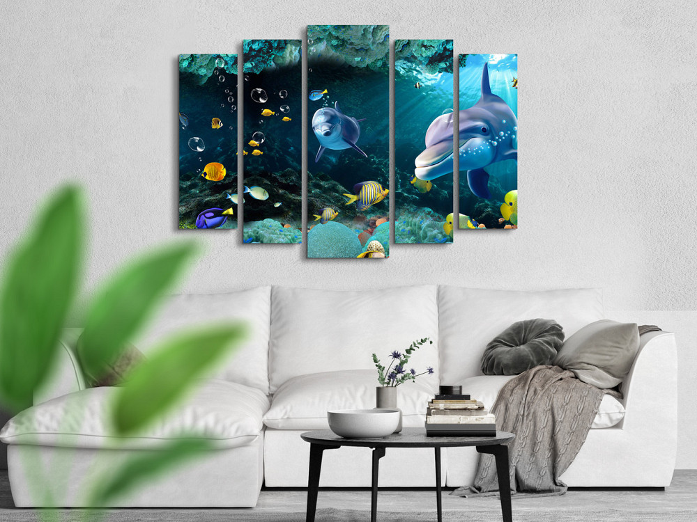 Модульна картина в дитячу Дельфіни в Морі Art-453_5 ( 80х118см ) Київ - фото 2