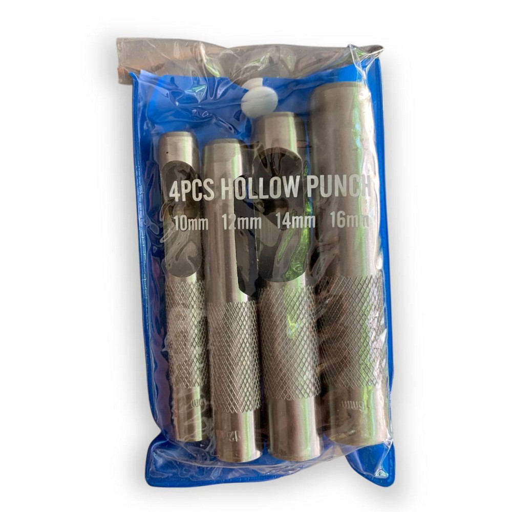 Набір просічок по шкірі та гумі 10–16 мм (4 шт) — міцні сталеві пробійники для отворів Харків - фото 1