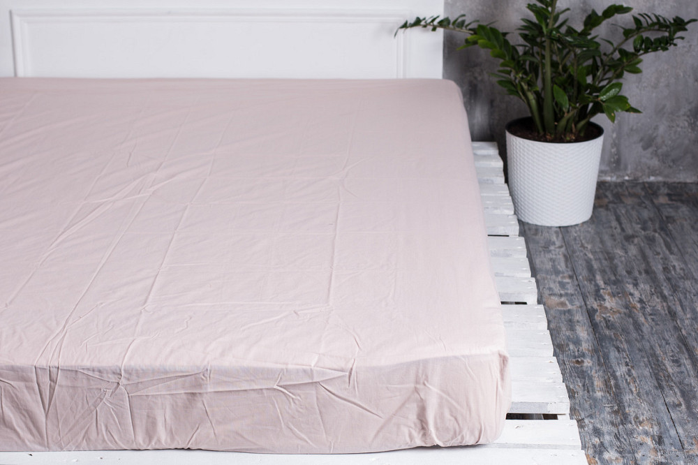 Ecotton Простирадло на резинці Ecotton 90х200 см однотонне кремовий Парфе Коломия - фото 1