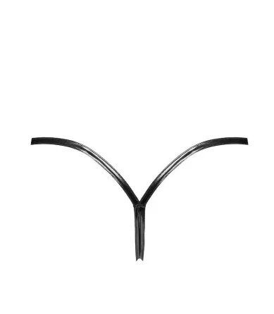 Трусики Noir Handmade P014 Dominae PVC panty with silver clasp 3XL Львів