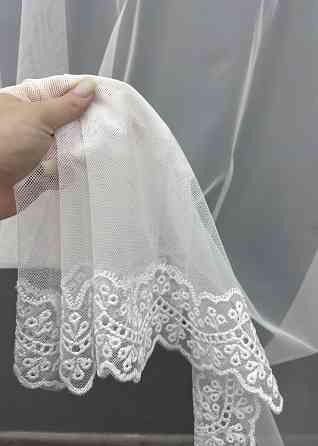 Тюль VR-Textil 1798т Грек-сетка с вышивкой и люрексом цвет Белый 300х270 см (40-634) Киев