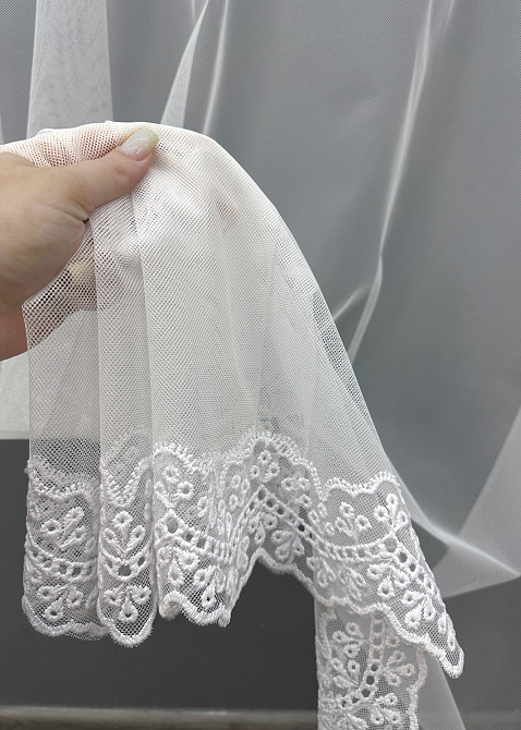 Тюль VR-Textil 1798т Грек-сітка з вишивкою та люрексом колір Білий 300х270 см (40-634) Київ - фото 4