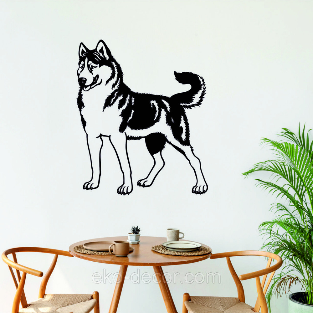 Декоративное настенное Панно «Хаска», Декор на стену 90*76 см, Черный Киев - изображение 1