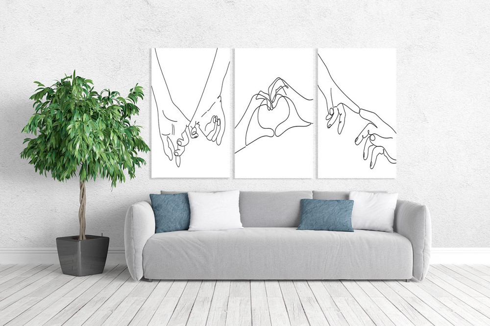 Модульна картина у вітальню/ спальню Закохані ART-198_3A 70х130 см Київ - фото 2