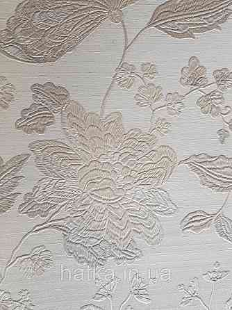Шпалери вінілові на паперовій основі Sirpi Italian Silk 7 квіти листя гілки сріблясті c пісочним структурні Київ