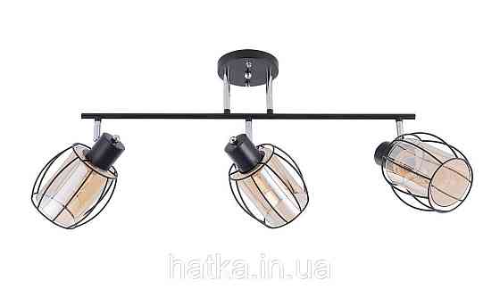 Потолочная люстра на 3 плафона 91180M/3 черный+хром Киев