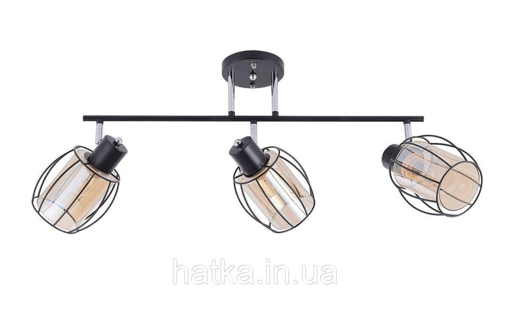 Стельова люстра на 3 плафони 91180M/3 чорний+хром Київ - фото 1