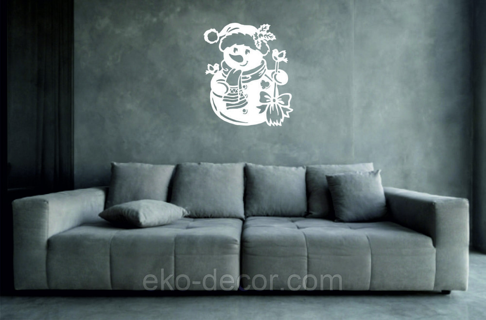 Декоративное настенное Панно «Снеговик», Декор на стену 50*43 см, Белый Киев - изображение 4