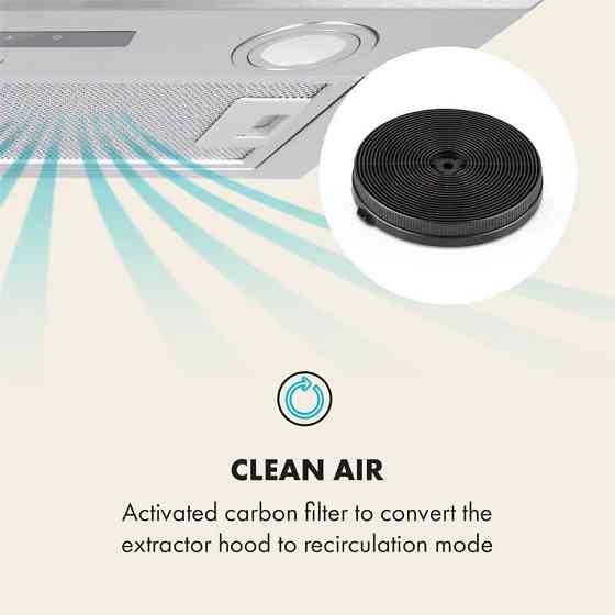 Фільтр з активованим вугіллям для витяжок Запчастина 2 фільтри для режиму рециркуляції Ø18,5 см (Німеччина, Рівне