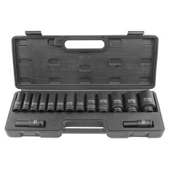 Головки ударные глубокие, набор 15пр., 1/2