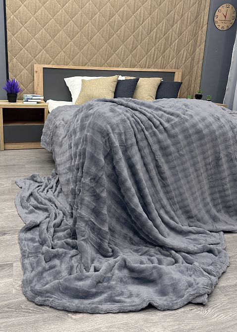Плед-покривало 200х230 см (+-5см) Soft Night Графітовий (87-132) Київ - фото 7