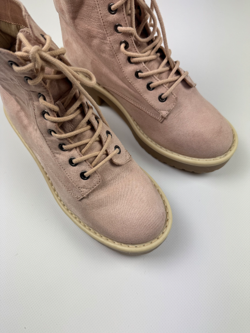 Пудровые замшевые женские сапоги Житомир - изображение 8