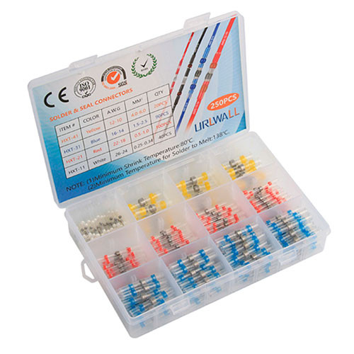 Термоусаживаемая гильза 250шт термоусадка с оловом припоем, набор Винница - изображение 1